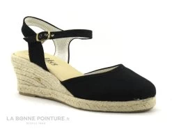 Ludiher 1020 Negro - Espadrille Compensee Noire - Bout Ferme