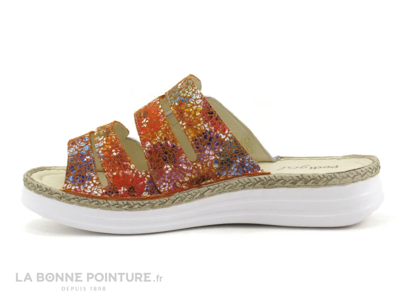 Pedi Girl ZAK Blanc Orange - Mule Femme Semelle Compensee 5 Pedi Girl ZAK Blanc Orange - Mule Femme Semelle Compensee – Image 3